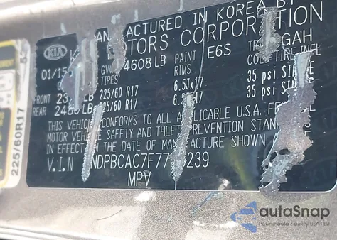 2015 Kia Sportage Lx z USA, uszkodzony, nr VIN KNDPBCAC7F7765239